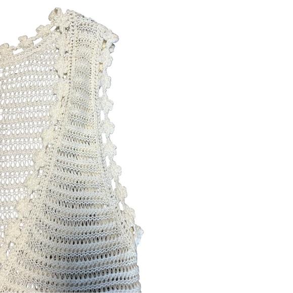 Christopher & Banks crochet hippie vest front tie daisy detail size XL - Picture 5 of 10